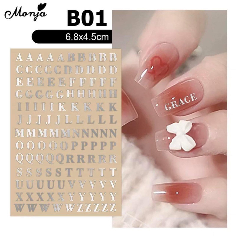 Sticker dán móng chữ mẫu hot 2023