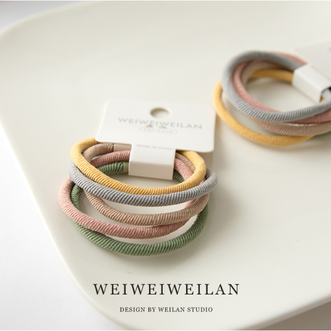 Set 5 chiếc dây buộc tóc màu có độ co giãn cao