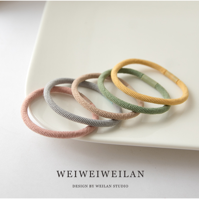 Set 5 chiếc dây buộc tóc màu có độ co giãn cao