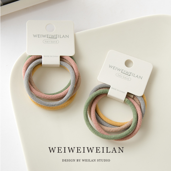 Set 5 chiếc dây buộc tóc màu có độ co giãn cao