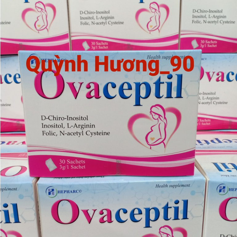 OVACEPTIL hộp 30 gói tặng kèm Enat 400 Thái hộp 30 viên