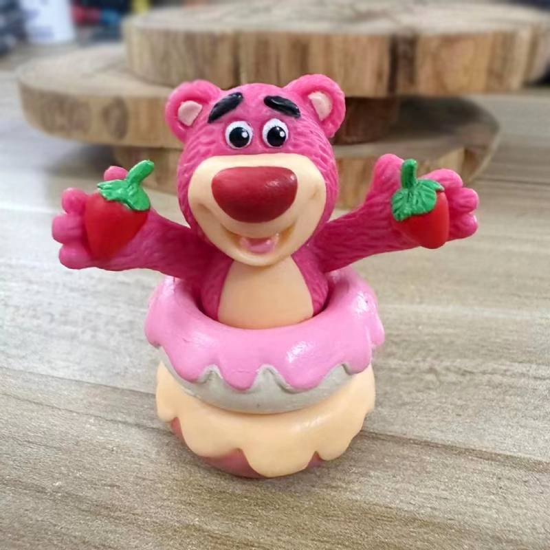 Bộ 4 Mô Hình Gấu Dâu Lotso, Hoạt Hình Disney Cao 5cm, Mô Hình Decor Trang Trí, Bộ Sưu Tập Nhân Vật Yêu Thích