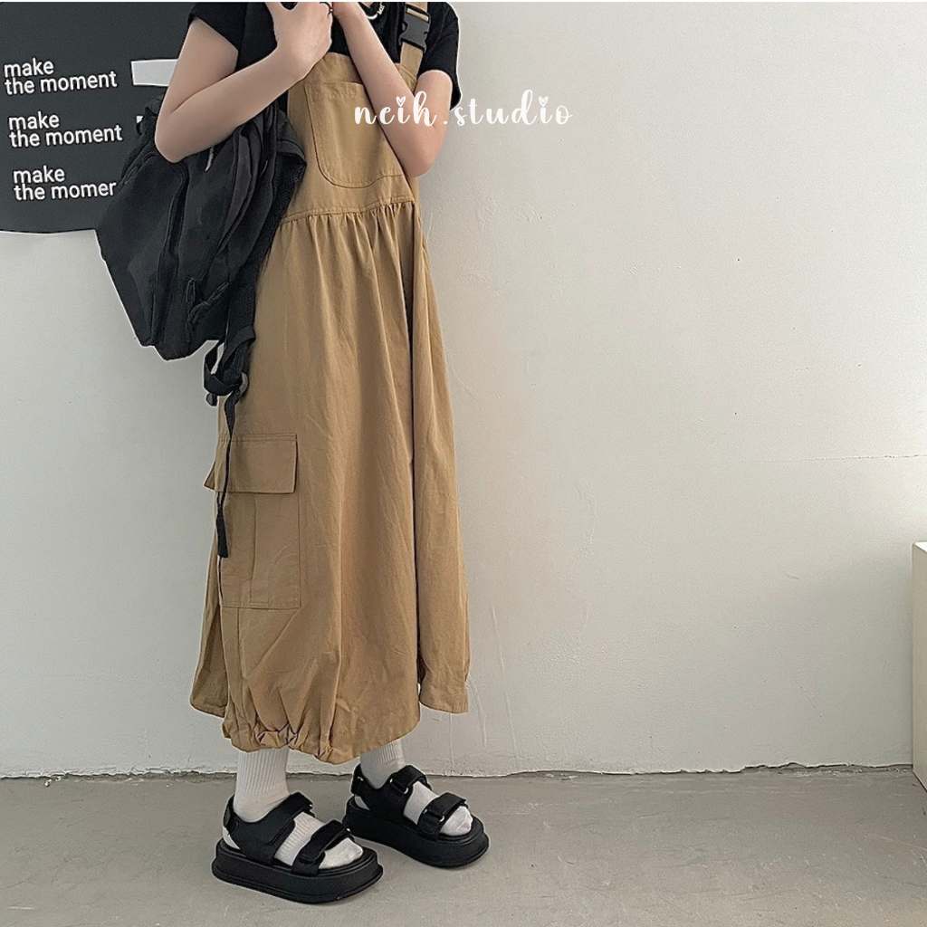 Dép SANDAL nữ quai dán 2 màu đen-trắng đế bằng neih.studio