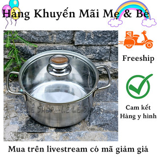 Nồi Inox ANLENE Size 18cm Nắp Kính