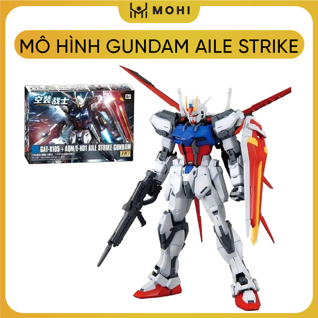 Mô hình Gundam AILE STRIKE Cao 18cm - nặng 150gram - Figure Gundam - Có hộp màu
