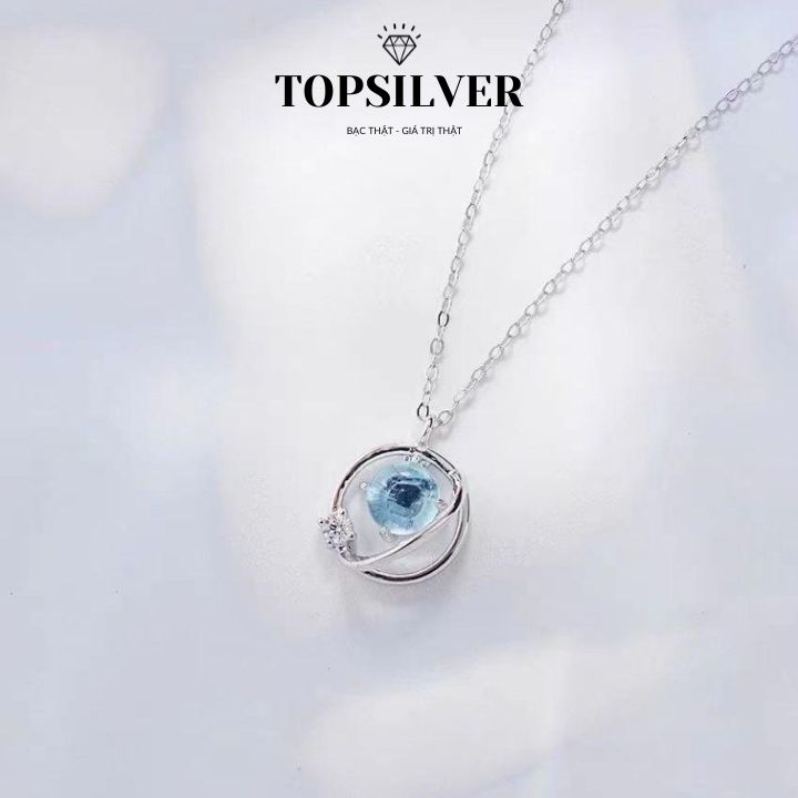 Dây Chuyền Oval Bạc Chuẩn 925 Mặt Đá Moostone TOPSILVER