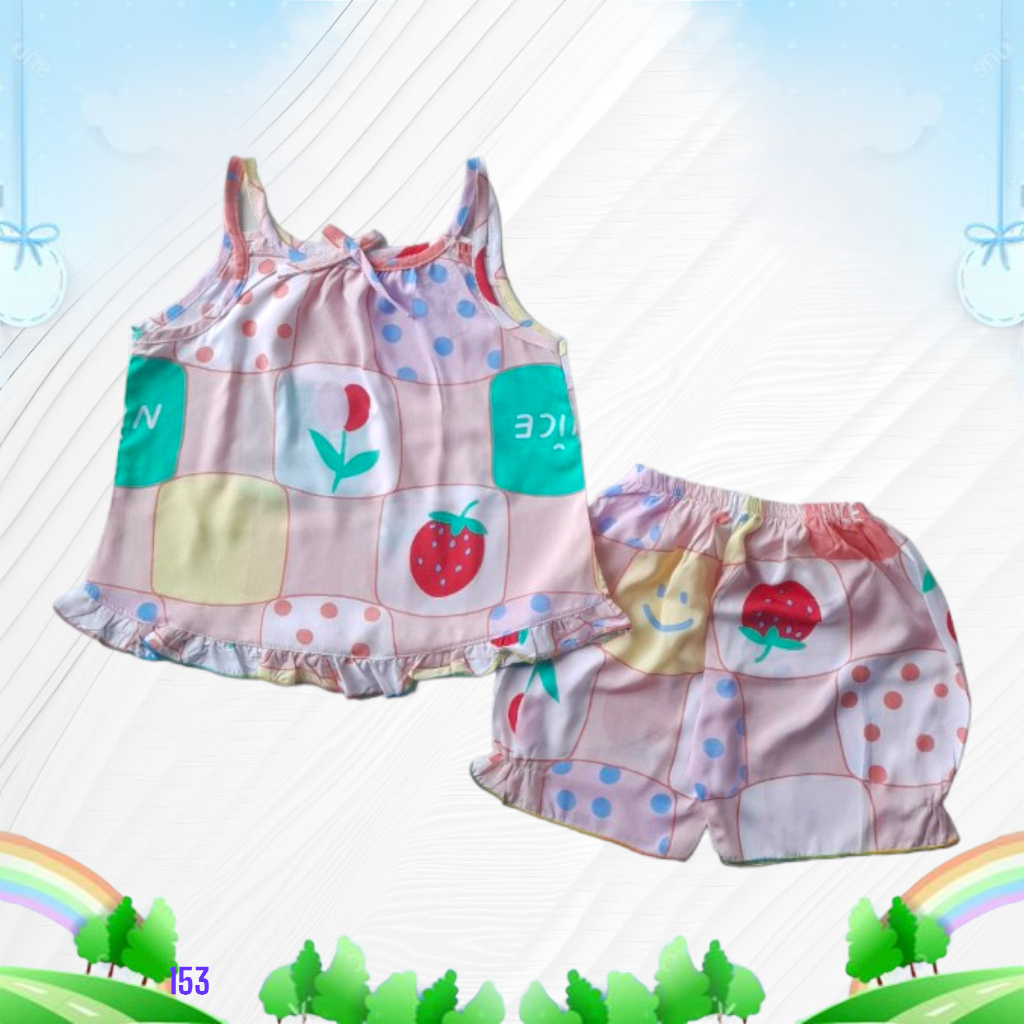 Đủ size. Bé gái áo dây bản quần ngắn. Từ 4-42 kí mặc. Bộ tole 2 da loại 1 siêu mát, siêu dể thương. Thấm hút mồ hôi.