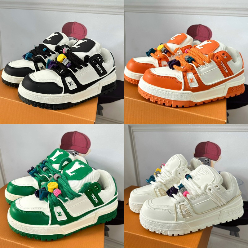 L Tiin Sneaker l Giày Thể Thao L.V Trainer Trắng Sticker Bản Đẹp Full Bill Box