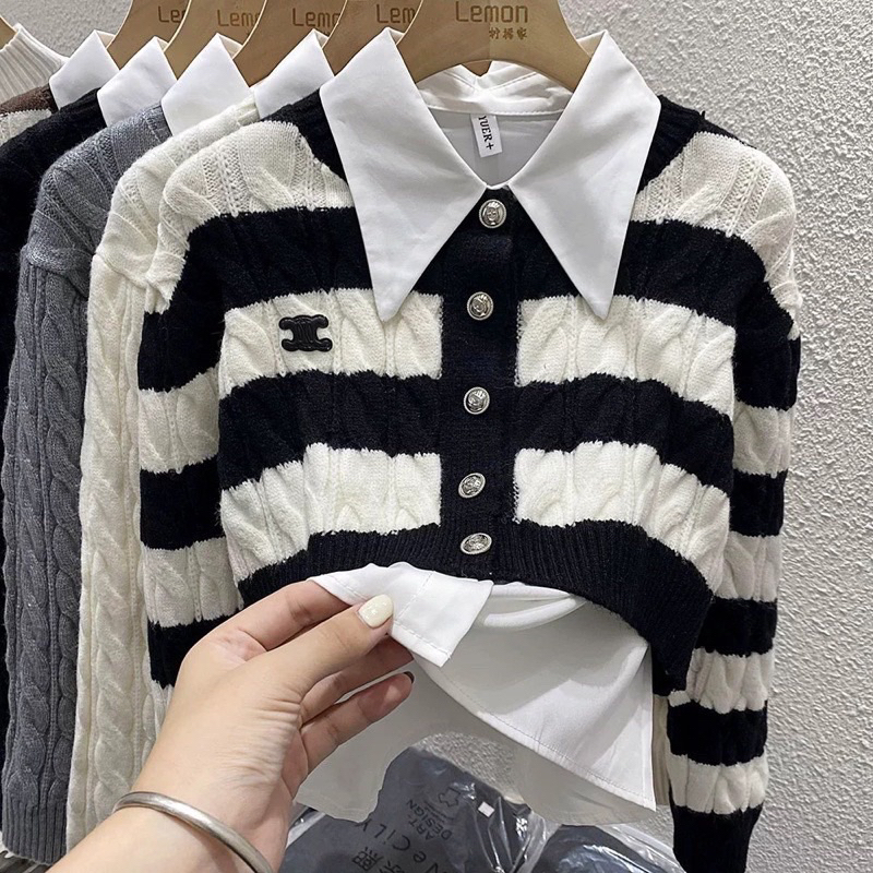 Áo khoác len croptop