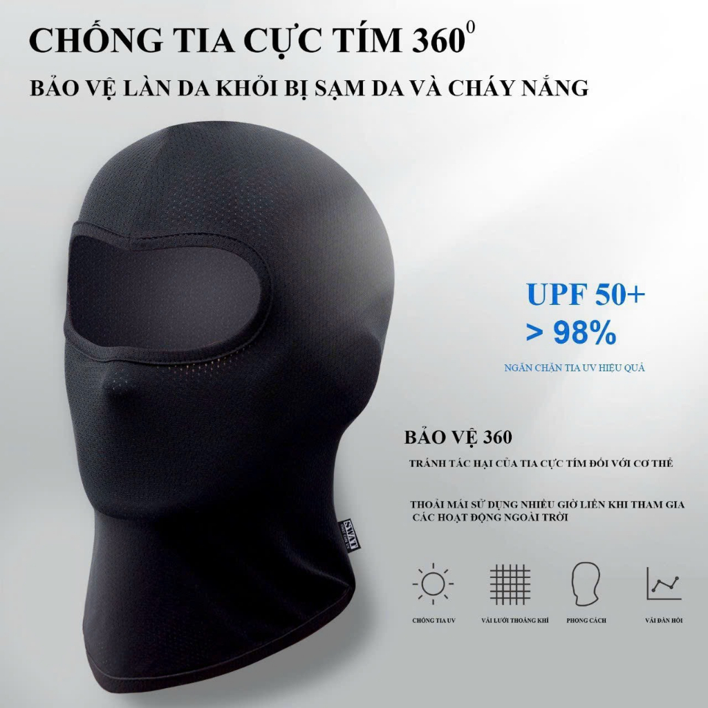 Khăn trùm đầu ninja fullface SWAT basic freesize vải siêu co dãn, thoáng mát hàng chuẩn xịn cao cấp