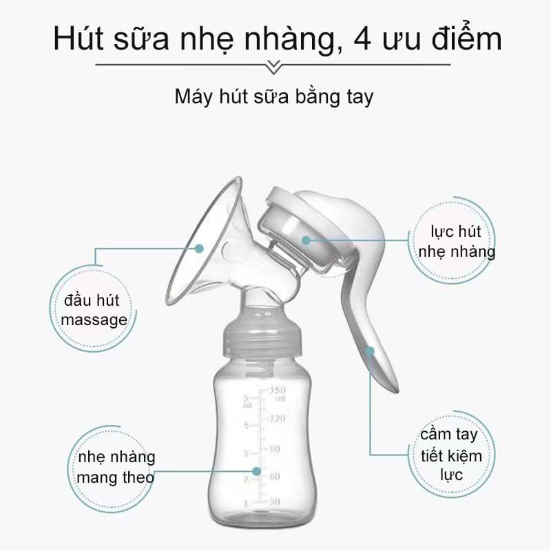 MÁY VẮT SỮA BẰNG TAY, CÓ KÈM BÌNH SỮA SIÊU TIỆN DỤNG