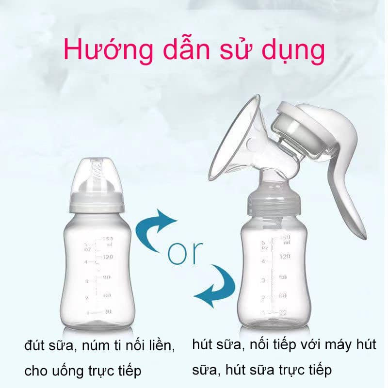 MÁY VẮT SỮA BẰNG TAY, CÓ KÈM BÌNH SỮA SIÊU TIỆN DỤNG