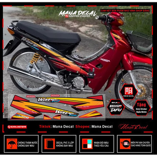Tem rời wave nhỏ dán xe đỏ