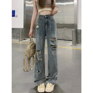 Quần jeans ống suông , quần bò ống suống rách gối cực cá tính tl06