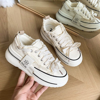  Giầy thể thao Turua gắn tem đế 3cm chất vải canvas siêu êm