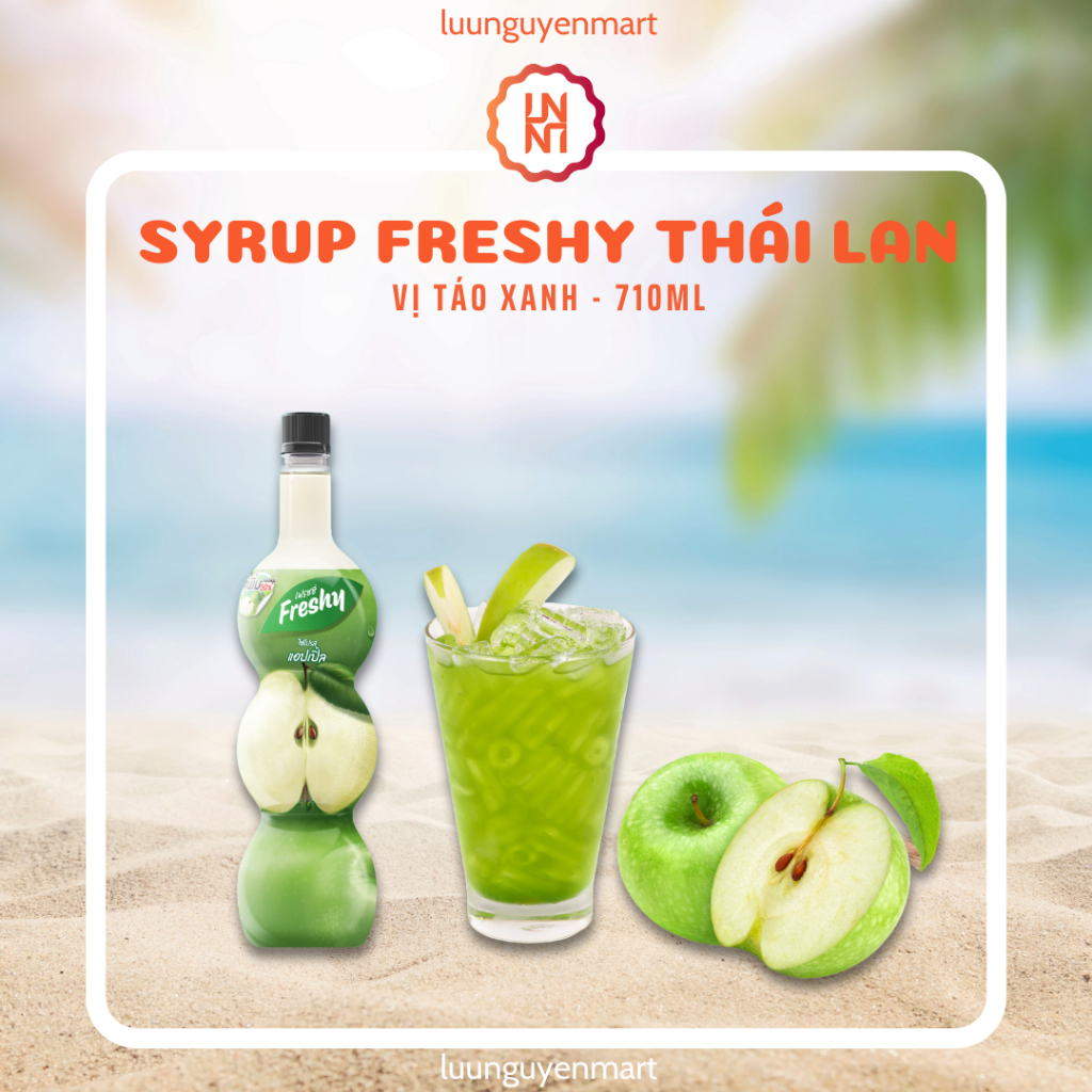 Siro Syrup Freshy Thái Lan 710ml - Vị Táo Xanh