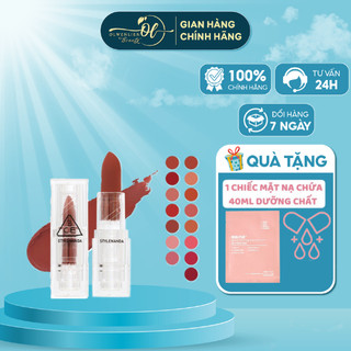  Son thỏi 3CE vỏ trong suốt 3CE Soft Matte Lipstick 3.5g Red muse Murmuring lì lâu trôi mịn màng 