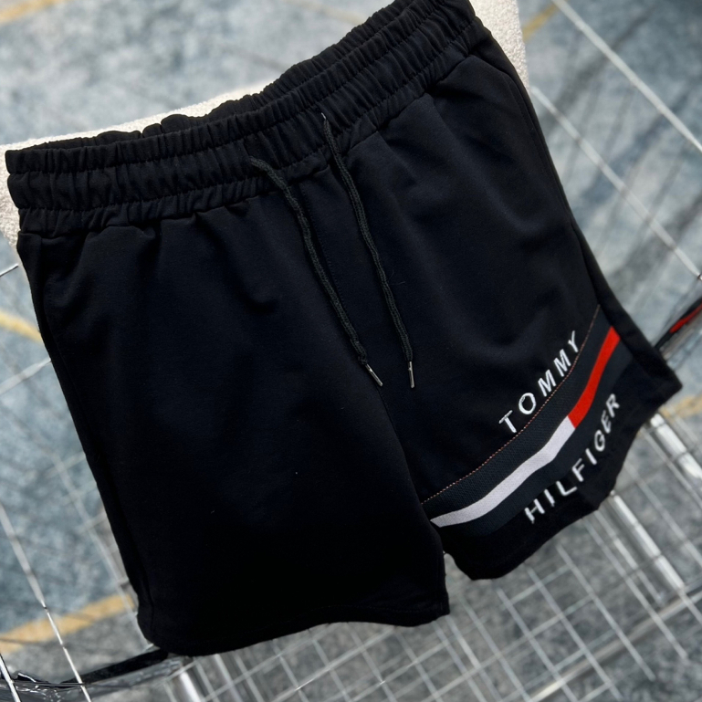 Quần đùi TOMMY hoạ tiết thêu kẻ ngang chữ chất vải dày dặn - Quần đùi nam nữ hot trend #2023 #Hot