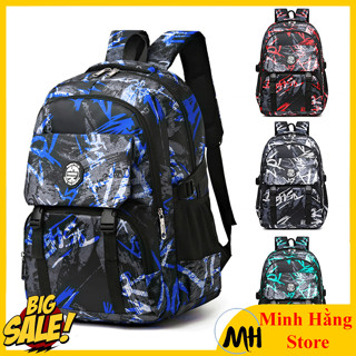 Balo học sinh nam nữ thời trang cấp 2 và 3 siêu nhẹ chống gù chống nước cao cấp phong cách mới, ba lô cặp sách màu loang