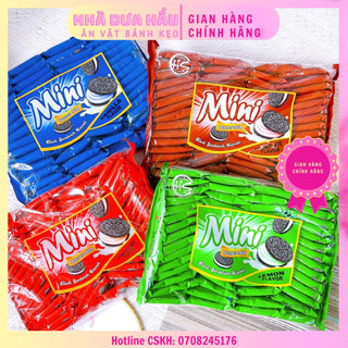 Bánh oreo mini kẹp kem 4 vị HS Hongkong gói lớn 600g gồm 60 cái nhỏ bên trong