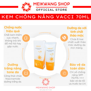 Kem Chống Nắng VACCI - LUXE COLLECTION SUN CREAM SPF 70 PA+++ 70ml - Kháng tia UVA/UVB - Giảm Thâm Nám - Sạm Da