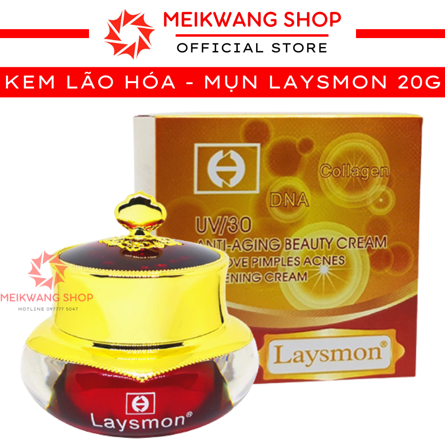 Kem LAYSMON Lão Hóa - UV/30 - ANTI-AGING BEAUTY CREAM 20g - Chống Nhăn - Ngừa Lão Hóa - Xóa Nếp Nhăn - Giảm Mụn