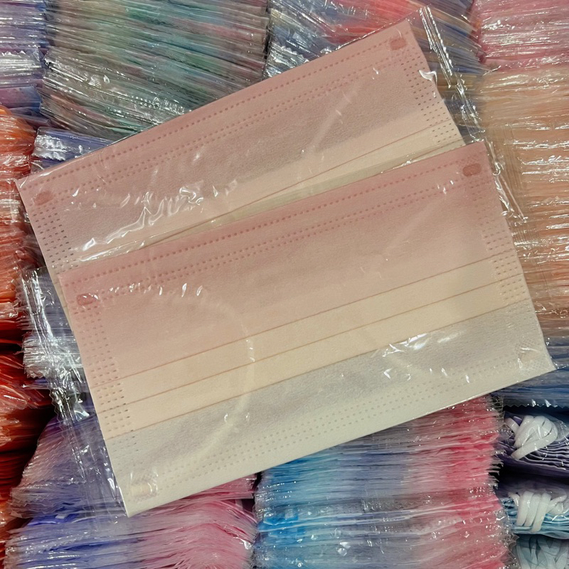 10 khẩu trang ombre hồng trắng