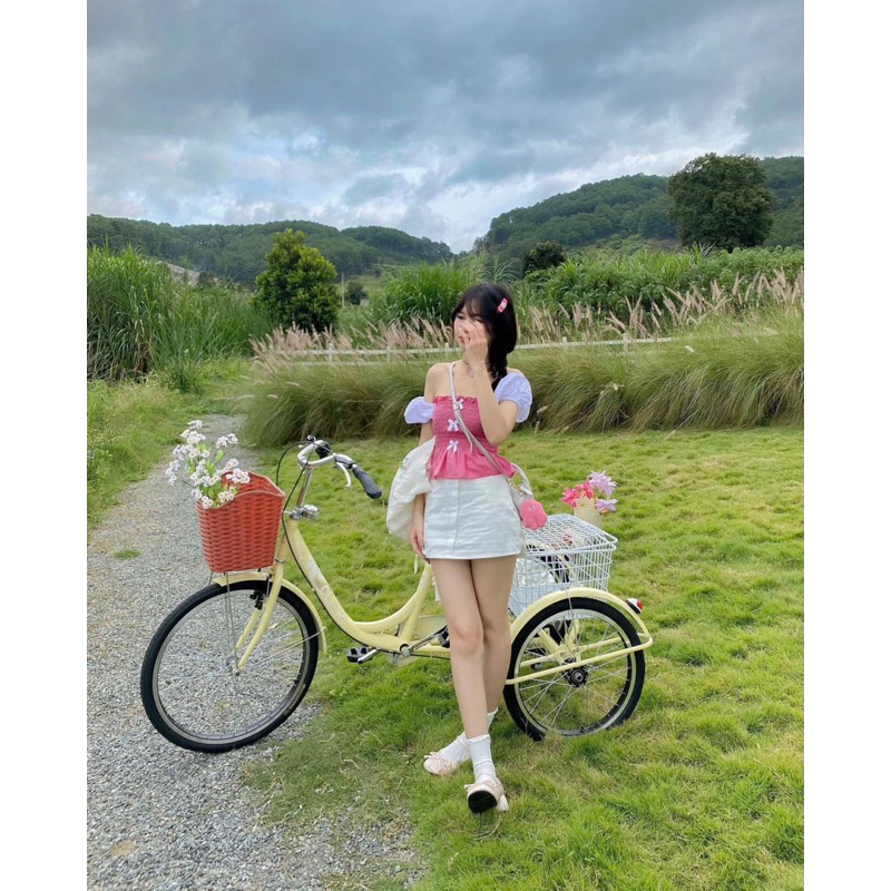 RIBBON TOP áo smocking nơ Ebublio