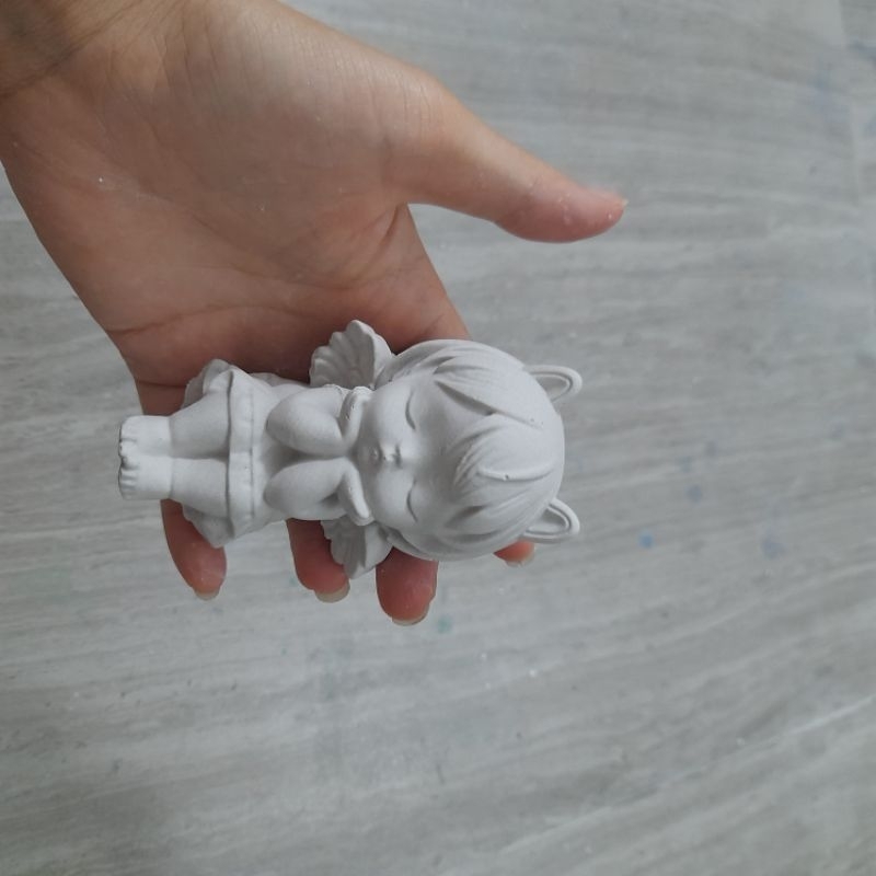 Tượng thạch cao tô màu thiên thần size 10cm