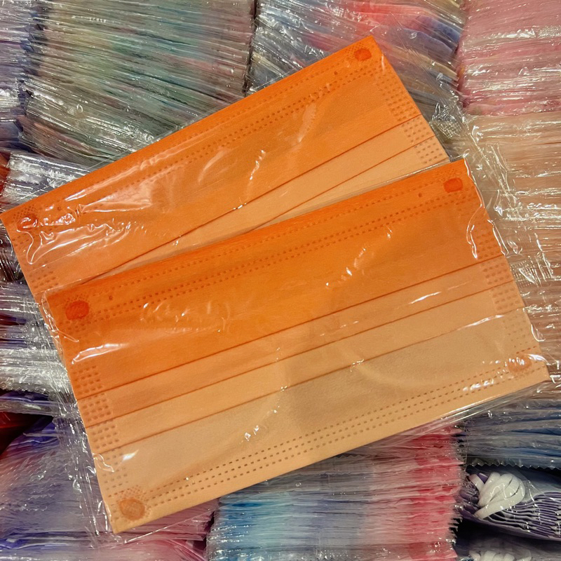 10 khẩu trang ombre cam trắng