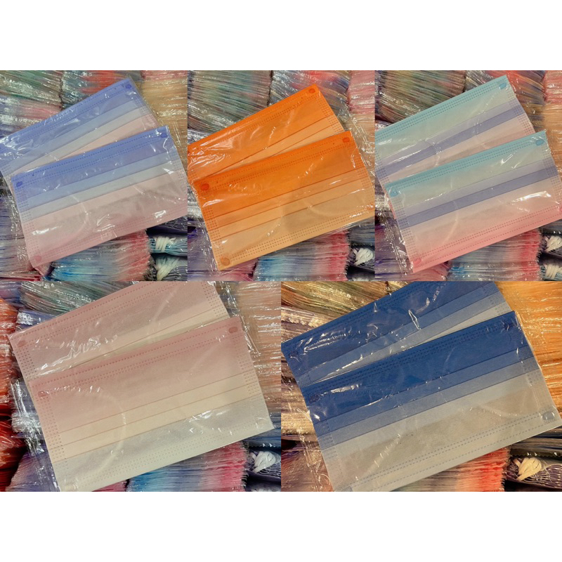 Khẩu trang ombre mix màu + hoạ tiết ngẫu nhiên