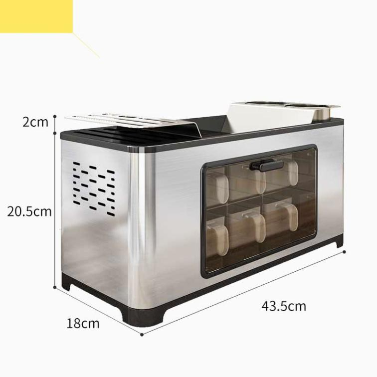 Kệ gia vị nhà bếp kèm giá dao, đũa, thìa inox 304 cao cấp1