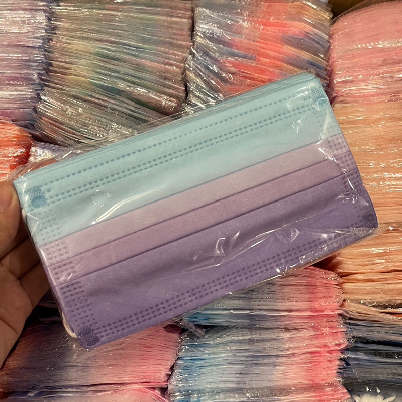 Khẩu trang ombre mix màu + hoạ tiết ngẫu nhiên