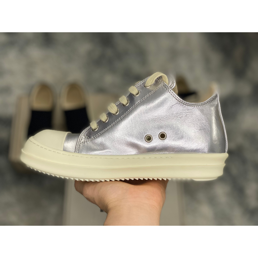 Giày Rick Owens Low Silver Metallic