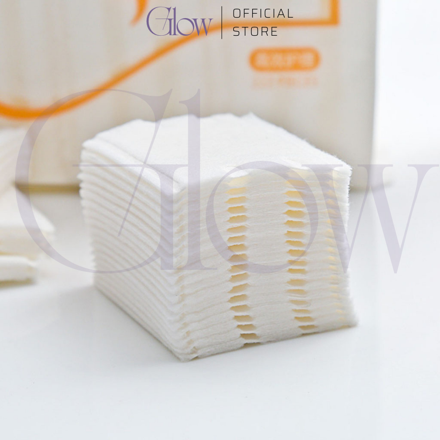 Bông Tẩy Trang 222 Miếng 3 Lớp Cotton Sợi Tự Nhiên GLOW WAXING, Phù Hợp Mọi Loại Da Giá Siêu Rẻ