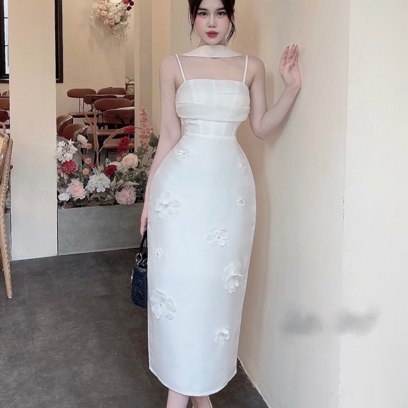 Váy Tapta Body Ly Ngực Chân Đính Hoa