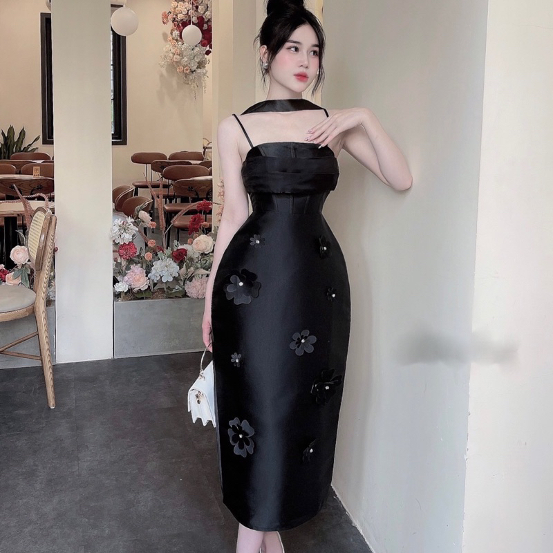 Váy Tapta Body Ly Ngực Chân Đính Hoa