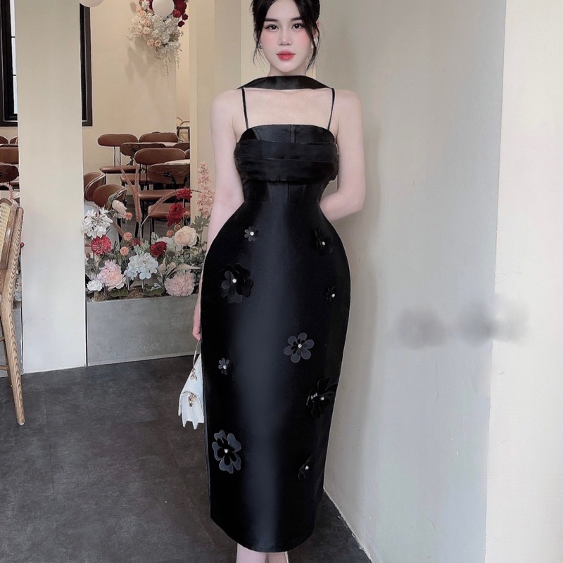 Váy Tapta Body Ly Ngực Chân Đính Hoa