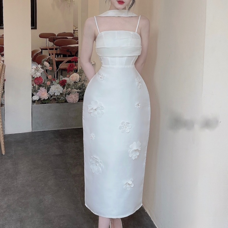 Váy Tapta Body Ly Ngực Chân Đính Hoa