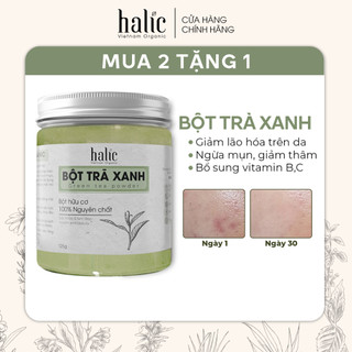Bột Trà Xanh đắp mặt nạ nguyên chất Halic Organic 125G dưỡng trắng da, ngăn ngừa mụn trứng cá, chống lão hóa da hiệu quả