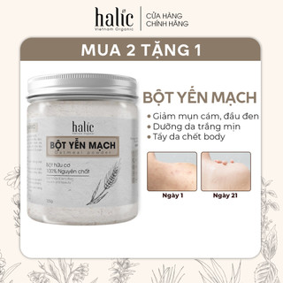 Bột Yến Mạch đắp mặt nạ nguyên chất Halic Organic 125G chống lão hóa da, ngừa mụn, làm trắng sáng da hiệu quả