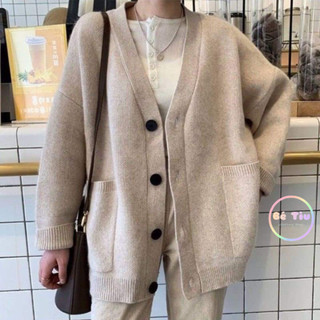 Áo Khoác len, Áo Len Cardigan Basic Trơn Áo Bigsz Cổ V Dễ Phối Đồ Phù Hợp Mặc Đi Chơi Bé Tiu