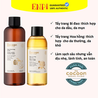  Nước tẩy trang Cocoon Micellar Water làm sạch sâu và dịu nhẹ 