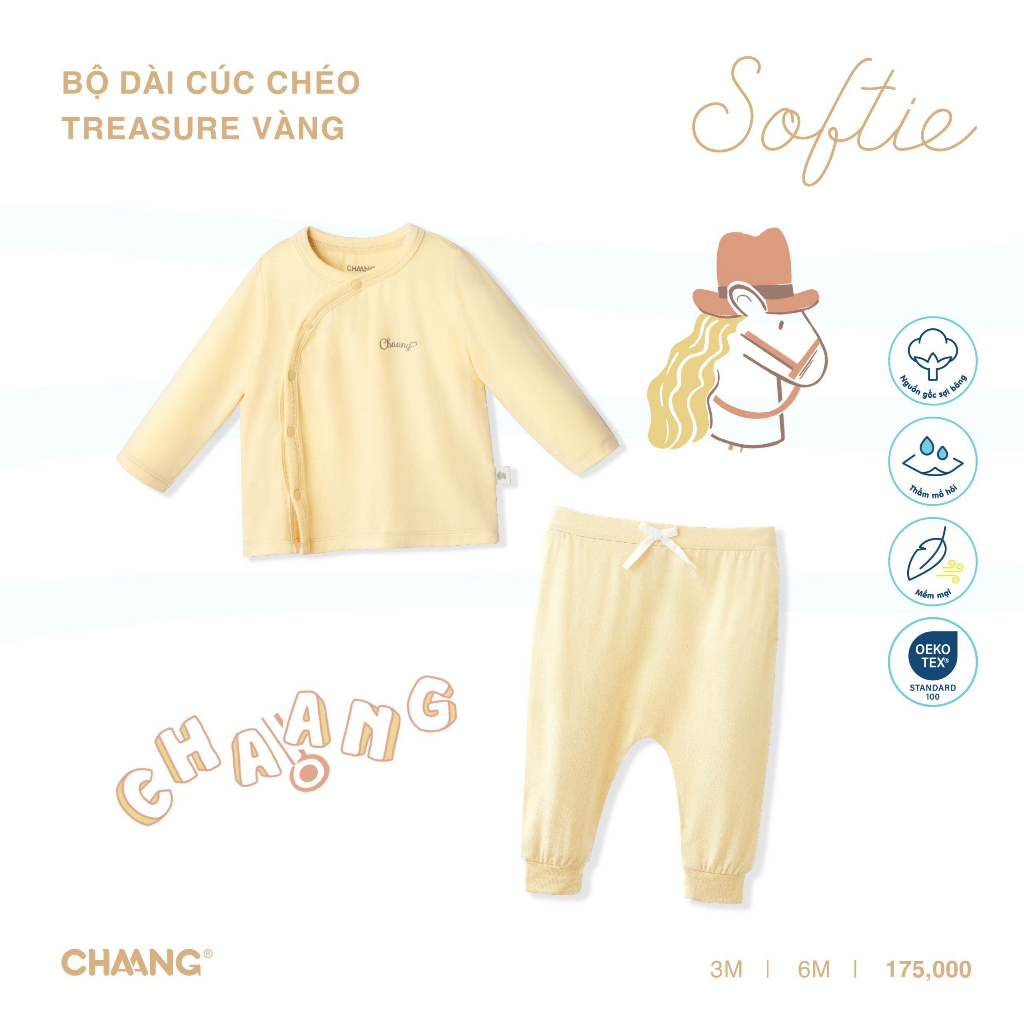 Bộ Dài Cúc Chéo Treasure Cho Bé Sơ Sinh CHAANG AW23D10