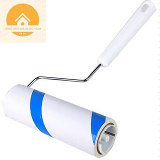 Bộ cây lăn bụi quần áo, con lăn tóc rụng, lông chó mèo gồm 1 cây lăn 16cm kèm 3 lõi thay thế