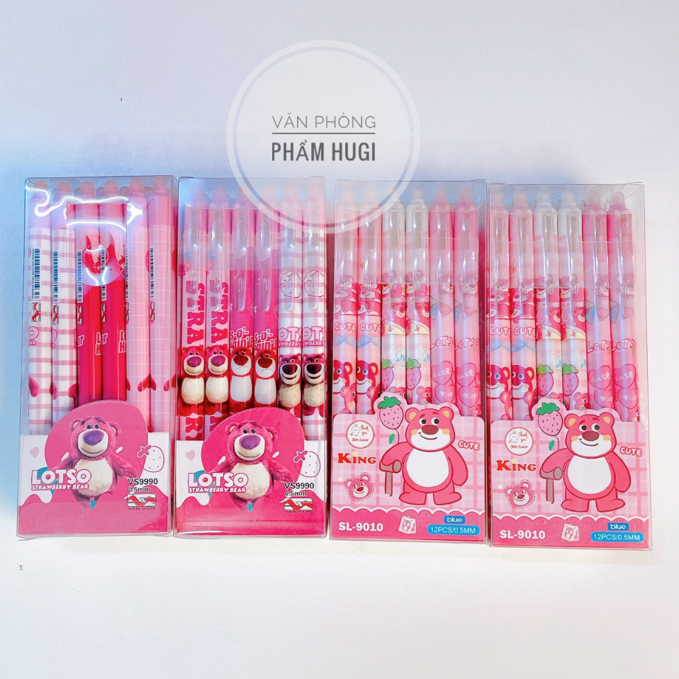 Hộp 12 Cây Bút Gel Bấm Bôi Xóa được  nhiều mẫu siêu xinh