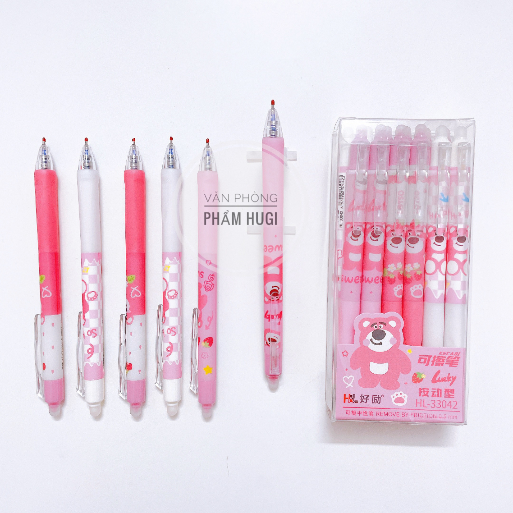 Hộp 12 Cây Bút Gel Bấm Bôi Xóa được  nhiều mẫu siêu xinh