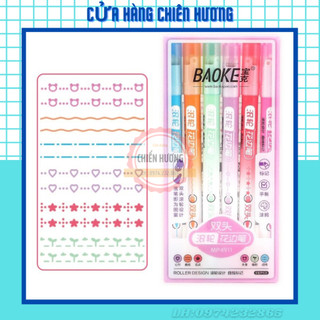 Bút Đánh Highlight Dấu Con Lăn Họa Tiết Nhiều Màu Sắc
