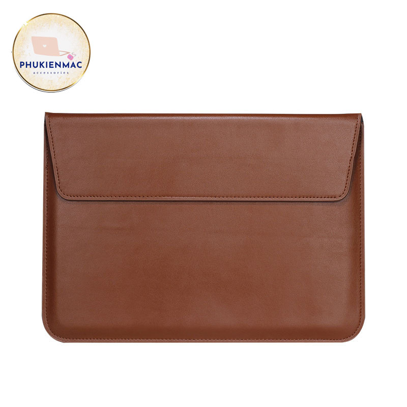 Túi đựng Laptop Macbook 13.3/14 Inch chất liệu Da PU Mềm màu Nâu mới đa công dụng