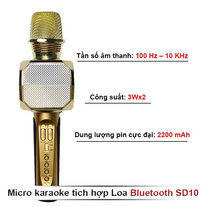 Micro Bluetooth SD10 Kèm Loa Mini Cao Cấp Âm Bass Hay - Bảo Hành Đổi Mới 1 1